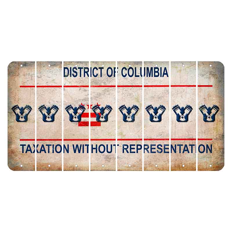 Washington DC District of Columbia Cut License Plate Strips (Set of 8) Engine