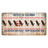Washington DC District of Columbia Cut License Plate Strips (Set of 8) Bald Eagle
