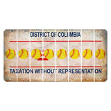 Washington DC District of Columbia Cut License Plate Strips (Set of 8) Softball
