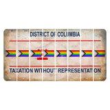 Washington DC District of Columbia Cut License Plate Strips (Set of 8) LGBTQ Flag
