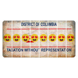 Washington DC District of Columbia Cut License Plate Strips (Set of 8) Emoji - Heart Eyes