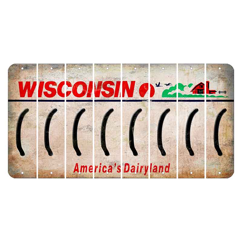Wisconsin Farm Cut License Plate Strips (Set of 8) Parenthesis - Left