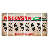 Wisconsin Farm Cut License Plate Strips (Set of 8) Percent Sign