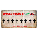 Wisconsin Farm Cut License Plate Strips (Set of 8) Cross