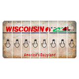 Wisconsin Farm Cut License Plate Strips (Set of 8) Middle Finger