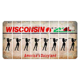 Wisconsin Farm Cut License Plate Strips (Set of 8) Female Golfer