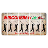 Wisconsin Farm Cut License Plate Strips (Set of 8) Male Golfer