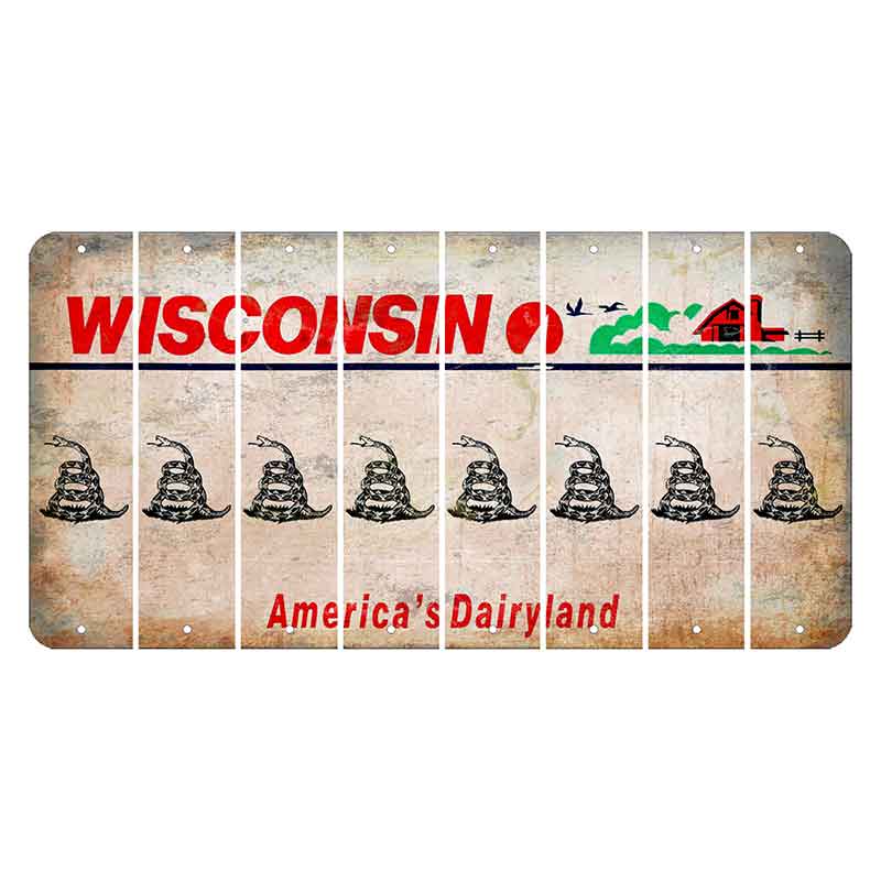 Wisconsin Farm Cut License Plate Strips (Set of 8) Gadsden