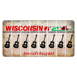 Wisconsin Farm Cut License Plate Strips (Set of 8) Guitar