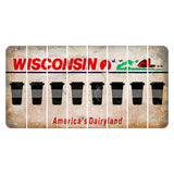 Wisconsin Farm Cut License Plate Strips (Set of 8) Latte