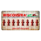 Wisconsin Farm Cut License Plate Strips (Set of 8) Fire Hydrant