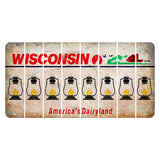 Wisconsin Farm Cut License Plate Strips (Set of 8) Lantern