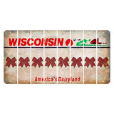 Wisconsin Farm Cut License Plate Strips (Set of 8) Cheer Bow