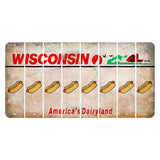 Wisconsin Farm Cut License Plate Strips (Set of 8) Hotdog