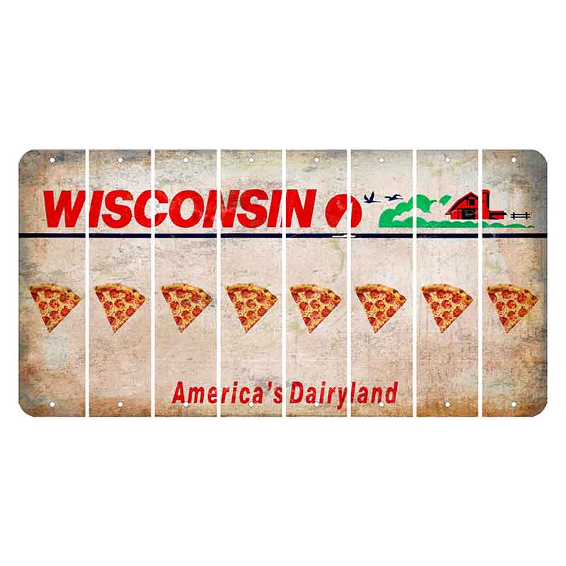 Wisconsin Farm Cut License Plate Strips (Set of 8) Pizza