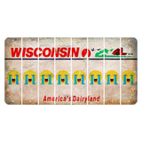 Wisconsin Farm Cut License Plate Strips (Set of 8) Emoji - Crying