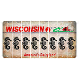 Wisconsin Farm Cut License Plate Strips (Set of 8) Seahorse
