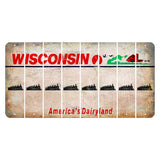 Wisconsin Farm Cut License Plate Strips (Set of 8) Train