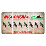 Wisconsin Farm Cut License Plate Strips (Set of 8) Parrot