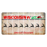 Wisconsin Farm Cut License Plate Strips (Set of 8) Reindeer