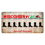 Wisconsin Farm Cut License Plate Strips (Set of 8) Cowboy Boot