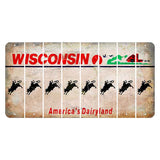 Wisconsin Farm Cut License Plate Strips (Set of 8) Bull Rider