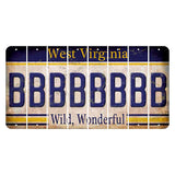 West Virginia Wild Wonderful Cut License Plate Strips (Set of 8) B