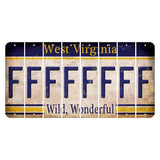 West Virginia Wild Wonderful Cut License Plate Strips (Set of 8) F