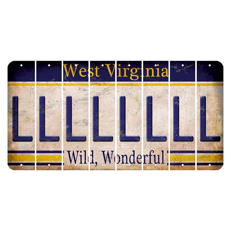 West Virginia Wild Wonderful Cut License Plate Strips (Set of 8) L