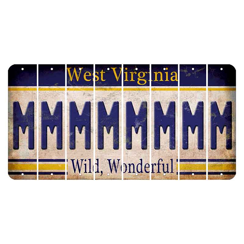West Virginia Wild Wonderful Cut License Plate Strips (Set of 8) M