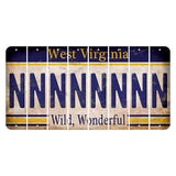West Virginia Wild Wonderful Cut License Plate Strips (Set of 8) N