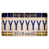 West Virginia Wild Wonderful Cut License Plate Strips (Set of 8) Y