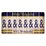 West Virginia Wild Wonderful Cut License Plate Strips (Set of 8) And Sign