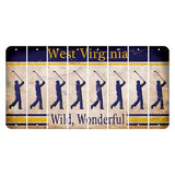 West Virginia Wild Wonderful Cut License Plate Strips (Set of 8) Male Golfer