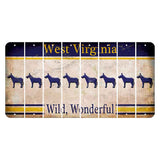 West Virginia Wild Wonderful Cut License Plate Strips (Set of 8) Donkey