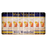 West Virginia Wild Wonderful Cut License Plate Strips (Set of 8) Cocktail