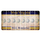 West Virginia Wild Wonderful Cut License Plate Strips (Set of 8) Golfball