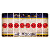West Virginia Wild Wonderful Cut License Plate Strips (Set of 8) Emoji - Angry