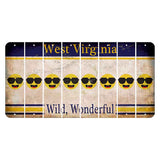 West Virginia Wild Wonderful Cut License Plate Strips (Set of 8) Emoji - Shades