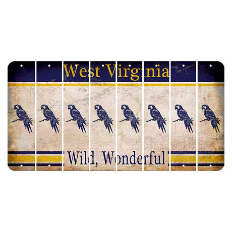 West Virginia Wild Wonderful Cut License Plate Strips (Set of 8) Parrot
