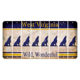 West Virginia Wild Wonderful Cut License Plate Strips (Set of 8) Howling Wolf