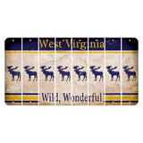 West Virginia Wild Wonderful Cut License Plate Strips (Set of 8) Moose