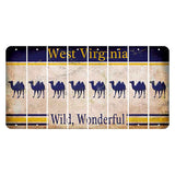 West Virginia Wild Wonderful Cut License Plate Strips (Set of 8) Camel