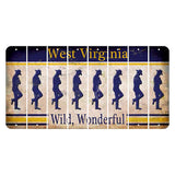 West Virginia Wild Wonderful Cut License Plate Strips (Set of 8) Cowboy - Leaning