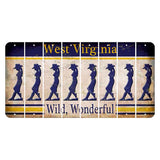 West Virginia Wild Wonderful Cut License Plate Strips (Set of 8) Cowgirl - Leaning