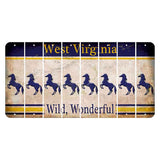 West Virginia Wild Wonderful Cut License Plate Strips (Set of 8) Horse