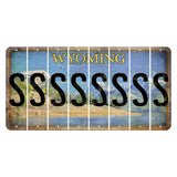 Wyoming Squaretop Mountain Cut License Plate Strips (Set of 8) S
