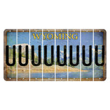 Wyoming Squaretop Mountain Cut License Plate Strips (Set of 8) U