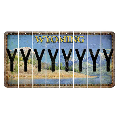 Wyoming Squaretop Mountain Cut License Plate Strips (Set of 8) Y
