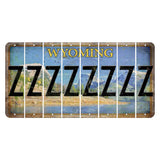 Wyoming Squaretop Mountain Cut License Plate Strips (Set of 8) Z